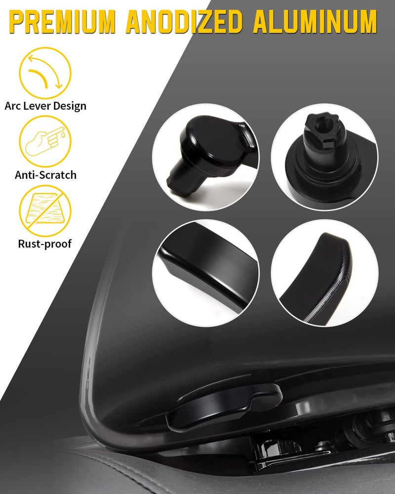 ANONEMOTO Black Saddlebag Latches Kit  Saddlebag Lifters Compatible for Harley Touring 2014-2024 Street Glide Electra Glide Road King with Hard Bag Aluminum Saddle Bag Latch Handle for Motorcycle - Image 3